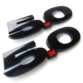 2 pieces(pair) 5.0 Liter Door Fender Side Emblem Badge Plate for Ford Mustang F150 GT - Glossy black