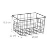 Relaxdays Wire Basket Set of 3 Rectangular Mesh Basket for