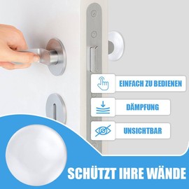 Funalix Türstopper Wand,6 Stück Silikon Runde Selbstklebend Schutz Türstopper,Wiederverwendbar Türgriff Stoßschutzstopper Stopper,für Wand,Wandschrank,Tisch- und Stuhlschutz(Transparent/40 * 8mm)