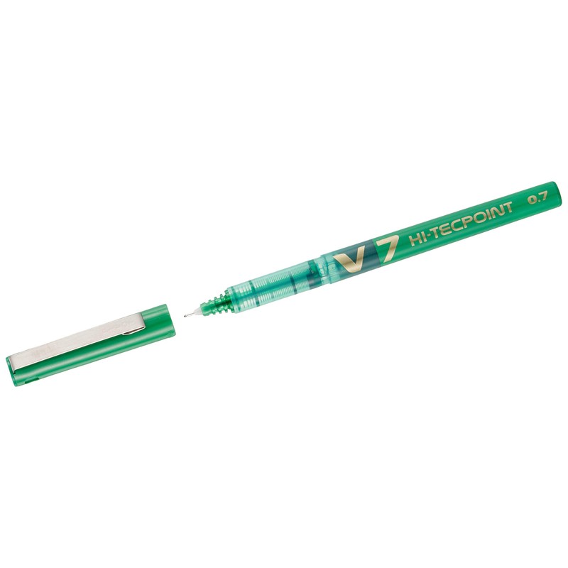Pilot V7 Hi-Tecpoint Rollerball Pen, 0.7 mm Tip - Green