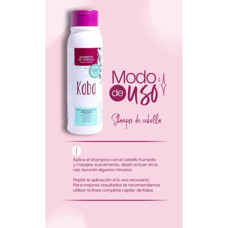 Kit Crecimiento Kaba Shampoo Cebolla + Biomascarilla Capilar