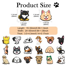 Ipotkitt 40pcs 20 Styles Dog Themed PVC Plastic Cabochons Cartoon Pet Embellishments Animal Flat Back Charms for DIY Shoe Necklace Keychain Jewelry Making