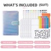 A6 PU Leather Notebook Binder with 12pcs Plastic Binder Pockets,