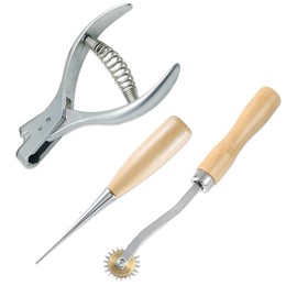 Bluemoona 3 Pcs - Pattern NOTCHER 45N Professional Designer Punch 1/16" (W) X 5/16" (L) Pattern Stitch Wheels AWL