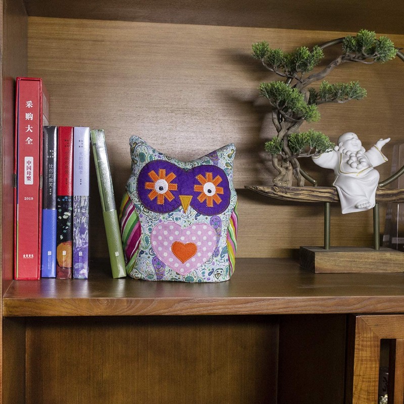Door Draft Stop-Cute Green Owl Weighted Door Stopper for Home