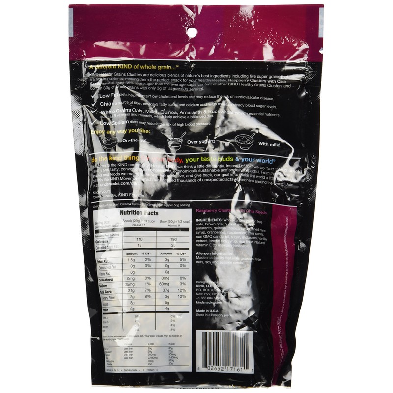 KIND Healthy Grains Raspberry Clusters with Chia Seeds, 11 oz
