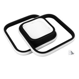 24W Modern LED Ceiling Light Fixture Aluminum LED Ceiling Lamp 3 Color Temperature for Living Room Bedroom Hallways 85‑265V Black