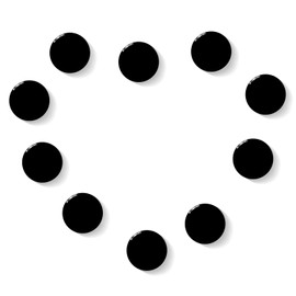 QOJOPU Fridge Magnets,10 Pack Strong Small Heavy Duty Magnets, Decorative Mini Cute Round Refrigerator Magnets for Whiteboard, Crafts, Fridge, Locker, Classroom, Office,Kitchen (Black)