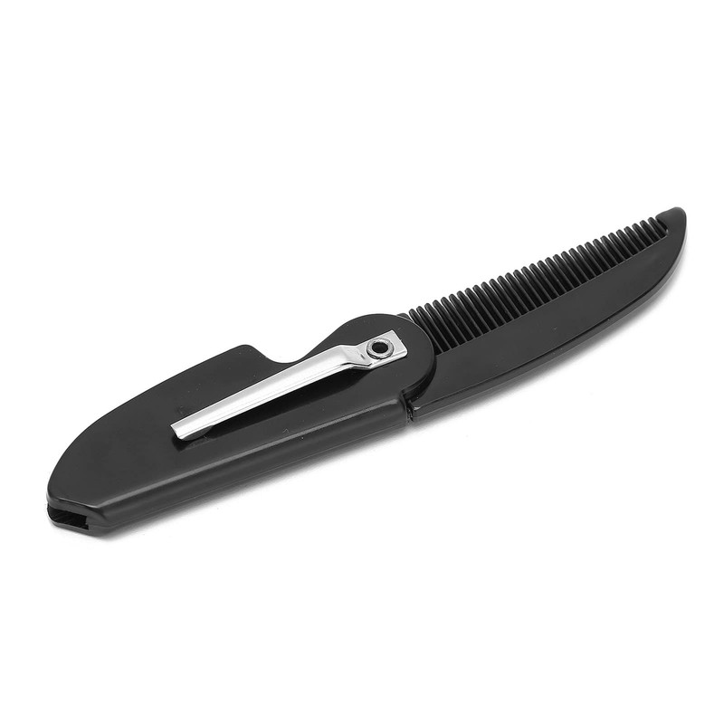 Folding Pocket Mustache Comb, Stiff Handheld Goatee Comb Straighten, Plastic