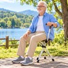 Folding Walking Cane with Seat for Outdoor Rest – Portable