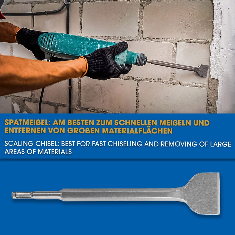 S&R SDS-Plus Chisel Set 3-pcs: Flat Chisel (250 x 20mm)