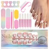 120 Stück Fussnägel Zum Kleben - Französisch Falsche Fußnägel Kit