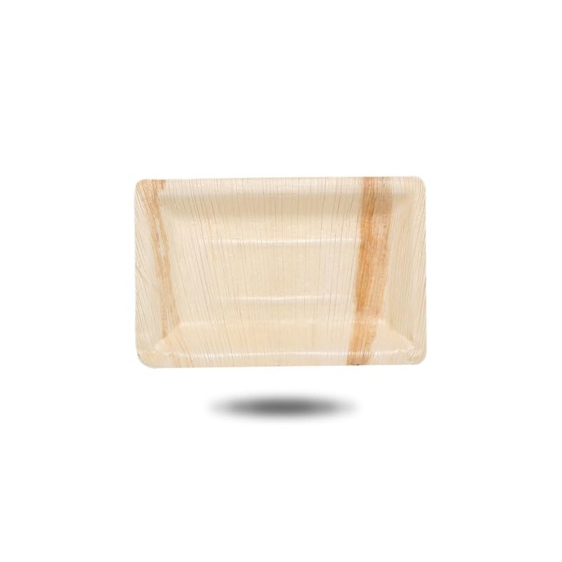 ECO Leaf 25 Disposable Palm Leaf Serving Platters, Small Rectangle