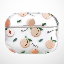 Gatuida 3pcs Wireless Earphone Protector Case Cover for Pc Material Scratch Resistant Peach Fruit Design for Women and Young Girls Easy Charging Access