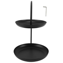 Verdant Touch Dessert Tray Dessert Stand Fruit Stand Round 2 Tier Iron Display Holder for Party Wedding Birthday Home Black