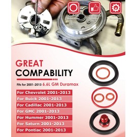 For Chevy 6.6L Duramax Fuel Filter Head Primer Rebuild Seal Kit, Viton O-Rings and Air Bleeder Screw for 2001-2013 6.6L Chevy Duramax Fuel Filter Primer