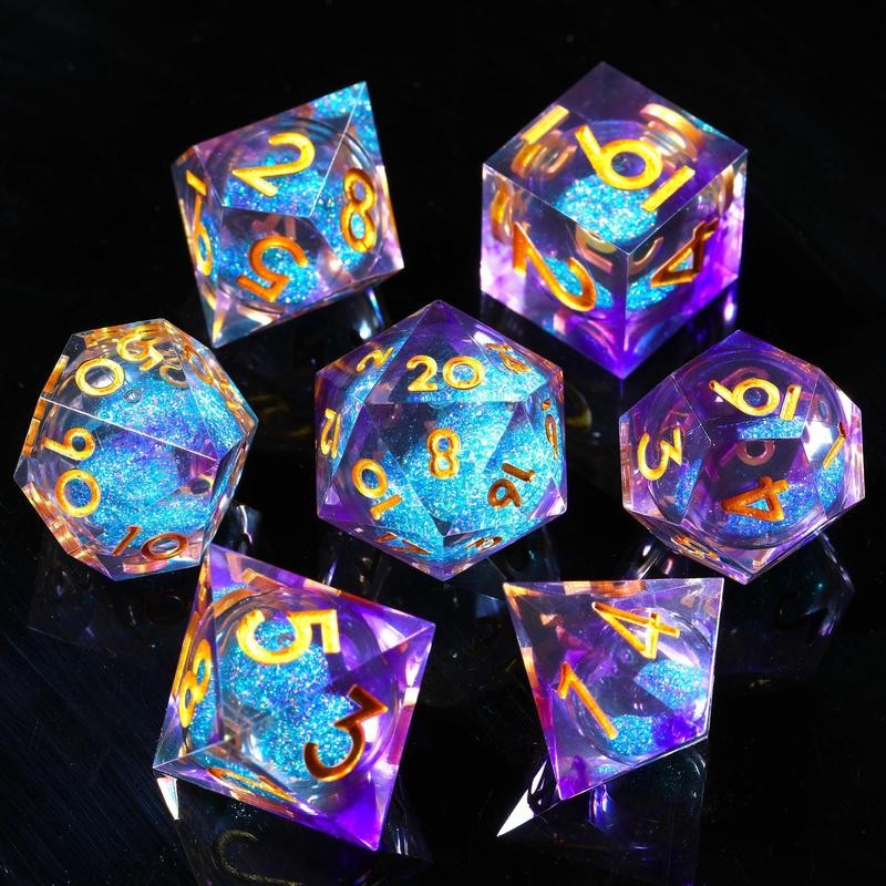 Handmade¬†Liquid Core Dice Set, 7 Counts/set Creative Quicksand¬†Polyhedral¬†Dice for Role