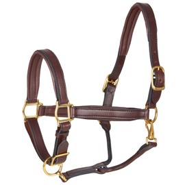 SmartEquine Soft Padded Leather Halter | Halters for Horses | Handmade Premium Leather and Brass for Secure Fit and No Discomfort | Havana | Cob-Size