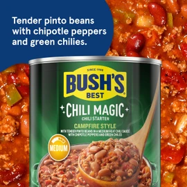 BUSH'S BEST Canned Texas Recipe Chili Magic Chili Beans Starter (Pack of 12), Source of Plant Based Protein and Fiber, Low Fat, Gluten Free, 15.5 oz