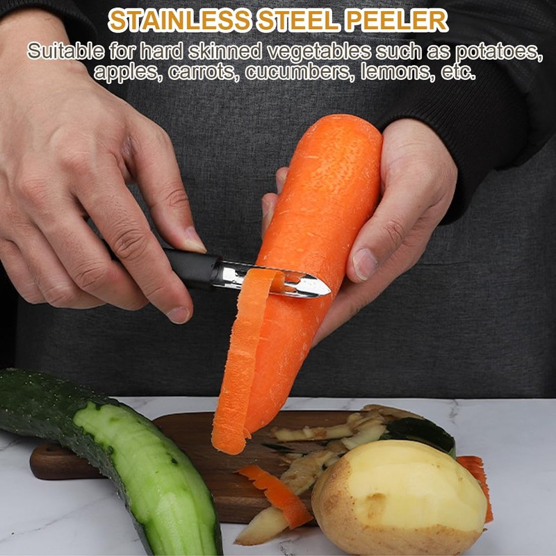 Potato Peeler, Peeler, Plastic, Black, 19 cm, Vegetable Peeler, Stainless