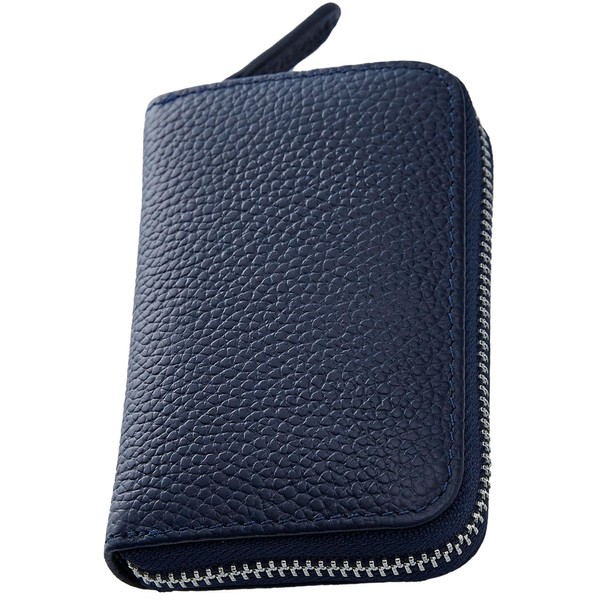 STREAM Card Case, Genuine Leather, Large Capacity, Accordion-Style, Anti-Skimming, Unisex,