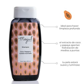 shampoo y acondicionador de papaya, coco y carbón activado, unisex, equilobra pelo graso.
