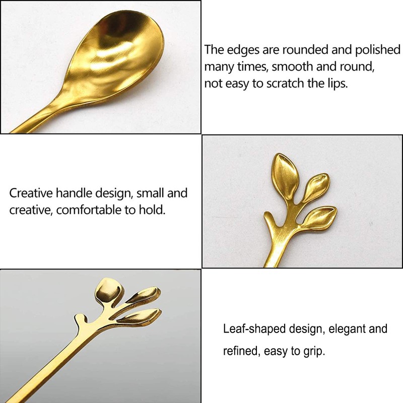 Leaf Shape Handle Dessert Fork, Leaf Shape Handle Spoon Stainless