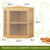 BMOSU Corner Bread Box for Kitchen Countertop Double Layer Bamboo