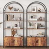 Jehiatek Arched Bookshelf, Bookcase with Doors Storage, 71 Inches Tall
