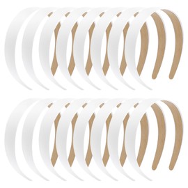 Semato White Headbands for Women and Girls 1 Inch Non-Slip Hair Bands Dseign DIY Craft Hair Accessories (White)