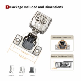 STIANC 10 Pack 1 Inch Overlay 3D Soft Close Hinges for Face Frame Kitchen Cabinet, 3 Way Adjustability, Quiet Self-Closing Door, 105 Degree