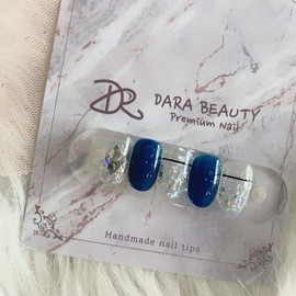 Next day delivery⭐Pearl gradient navy nail⭐ / 다음날 발송⭐펄그라데이션 네이비네일⭐