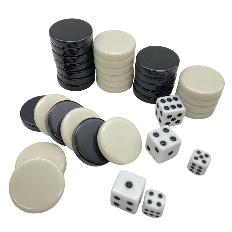1.06 Inch 30 Pieces Backgammon Checkers Replacement Set Checker Board
