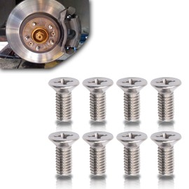 8 PCS Braking Disc Rotor Screws Kit, Stainless Front Rear Braking Set Bolts, Suitable for Honda Acura Hyundai and Kia Models Best Alternative to Mazda (Silver)