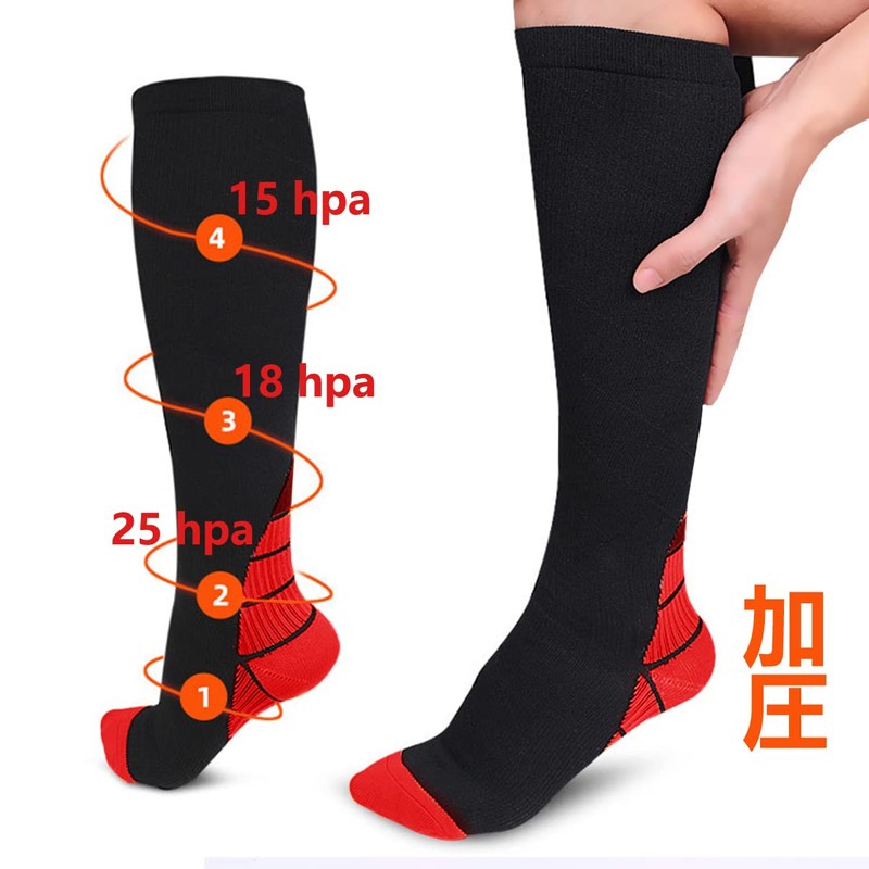 [POZCMJM] 着圧ソックス メンズ 靴下 スポーツ 3足組 男女兼用 疲労減少 血行促進 バレーボール