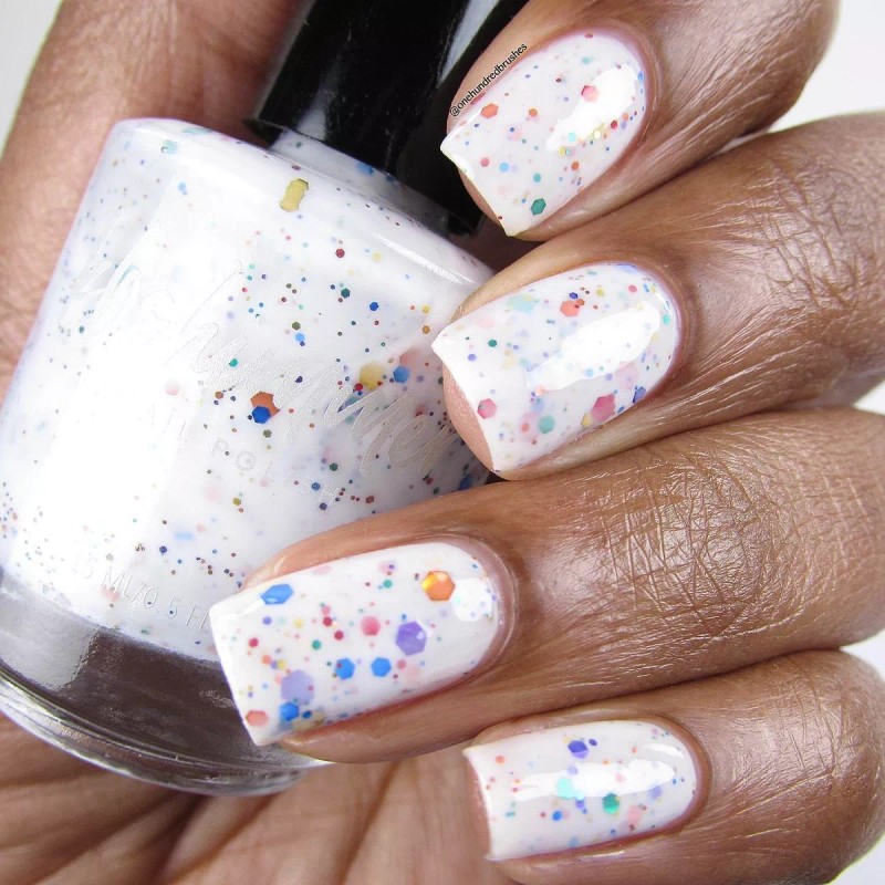 Kbshimmer Esmalte De Uñas Oh Splat, Purpurina Blanca Con Arco