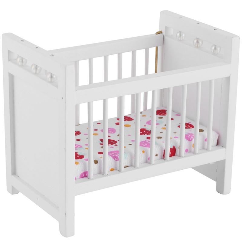 1:12 Dollhouse Mini Bed Model with Mattress Simulation Furniture Model