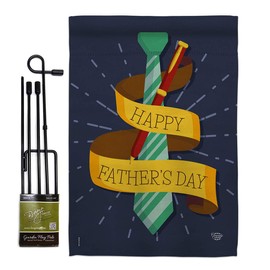 Ornament Collection GS192064-BO Happy Smartest Dad Summer Father's Day Impressions Decorative Vertical 13" x 18.5" Double Sided Garden Flag Set with Banner Pole Included Printed in USA