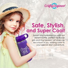 The Crafty Engineer Ring Bearer Water Bottle for Kids - Insulated and Leak Proof Proposal Gift - 12 oz - Teal (Ring Bearer)