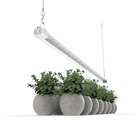 APICDOM LED Grow Light 4FT Full Spectrum Compact Slim Linkable Indoor Plant Lighting Fixture Essential Grow Slim Hanging Suspended Fixture, Year Round for Indoor Greenhouse seedlings Veg Light Strip