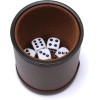 Leather Dice Cup Set Felt Lining Quiet Shaker with 5