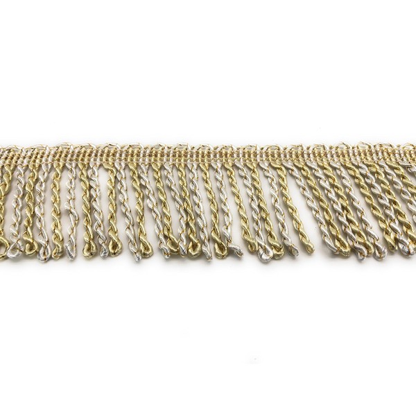 Mnj-Trimmings 10 METRES Bullion Fringe, 7.5CM Wide, Upholstery Fringing (Gold