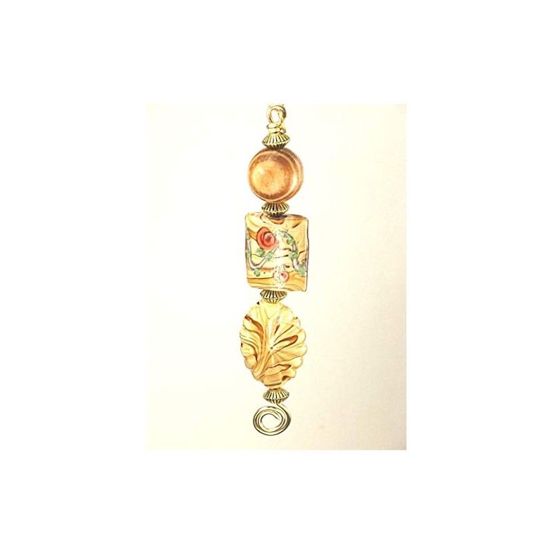 Sweep of Prairie Wheat Cream Lampwork Glass Ceiling Fan Pull