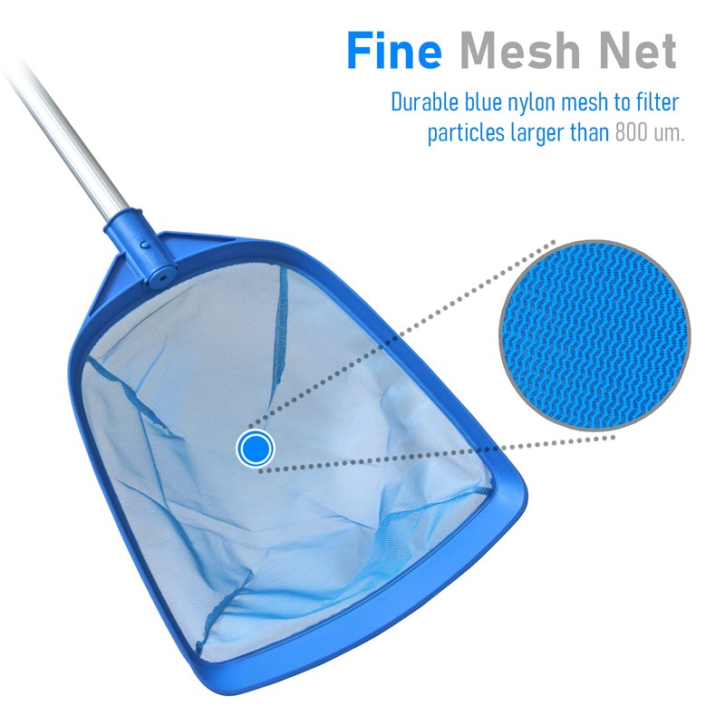 Poolvio Swimming Pool Leaf Skimmer Net, with 5 Sections Telescopic