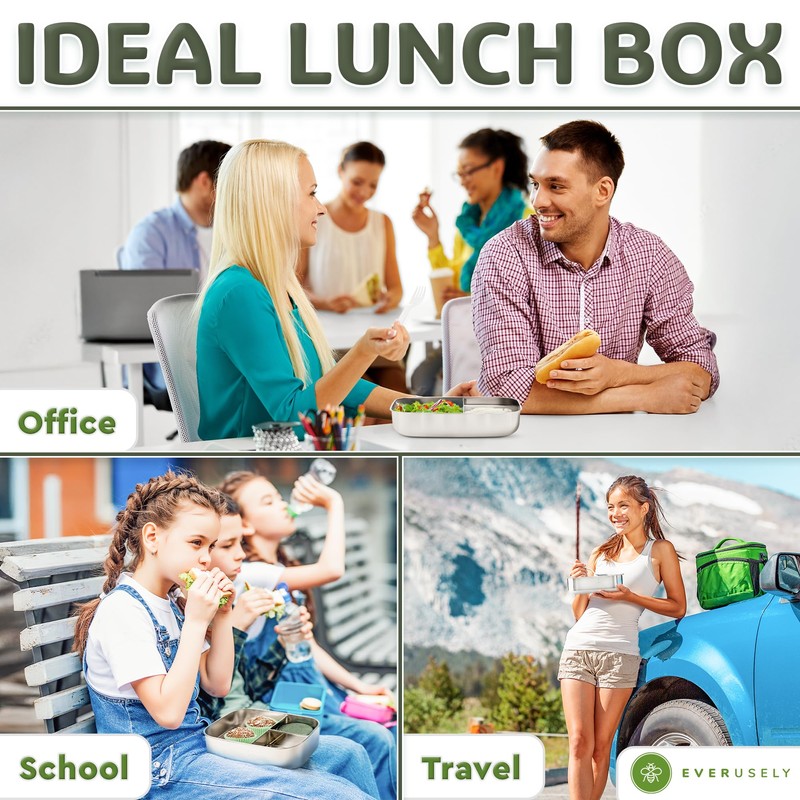 Everusely - Bento Box - Sage, 60oz / 1.8 L