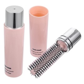 Baluue 2pcs Portable Curling Comb Sanitary Disposal Bags Round Brush Roller Hairbrushes for Women Blow Drying Roller Hair Brush for Styling Hair Dry Round Blowout Brush Men Comb Pink Abs