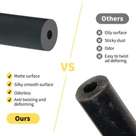 Unicaravan Silicone Vacuum Hose 10FT ID 1/4" (6mm), Wall Thickness 4mm,Matte Black Tubing, With 10PCS Clamps, Tube Cutter, screwdriver,Automotive Marine & Industrial Use