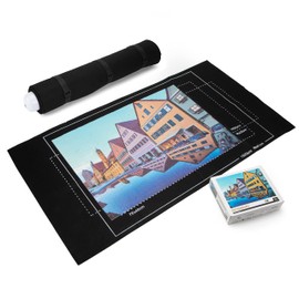 Magic mugs 1000 Piece Jigsaw Puzzles for Adults Rothenburg City with Free Storage Roll Up Felt Mat with Auxiliary Lines, Jigsaw Puzzle Mat Set