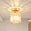 ALLOMN Golden Crystal Ceiling Light, Modern Crystal Ceiling Light, Semi-Flush