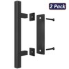 SMARTSTANDARD 2PCS 12" Pull and Flush Barn Door Handle Set,